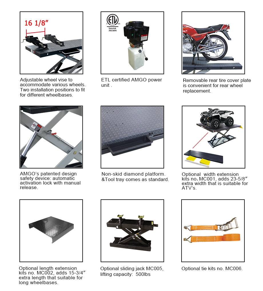 AMGO MC-1200 Motorcycle & ATV Lift
