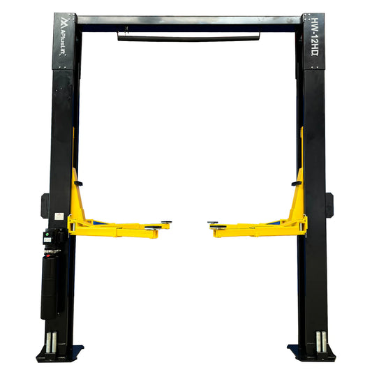 APlusLift 12,000LB 2-Post Overhead Single Release Direct Drive Car Lift with 3 Year Warranty - HW-12HD